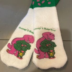 Vintage Barney and Baby Bop Socks 1992